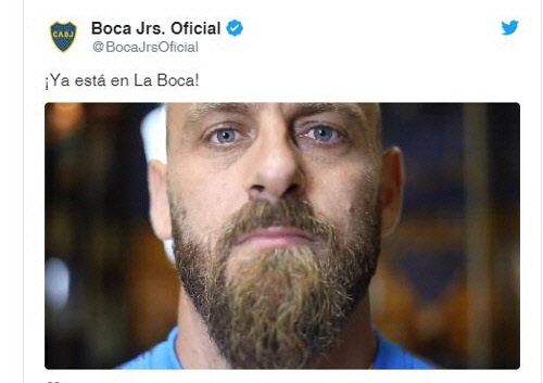 보카 주니어스에 입단한 AS로마의 '레전드' 다니엘레 데로시[보카 주니어스 트위터 캡처]